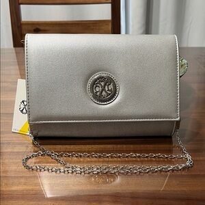 Christian Lacroix Silver Clutch with chain strap NWT